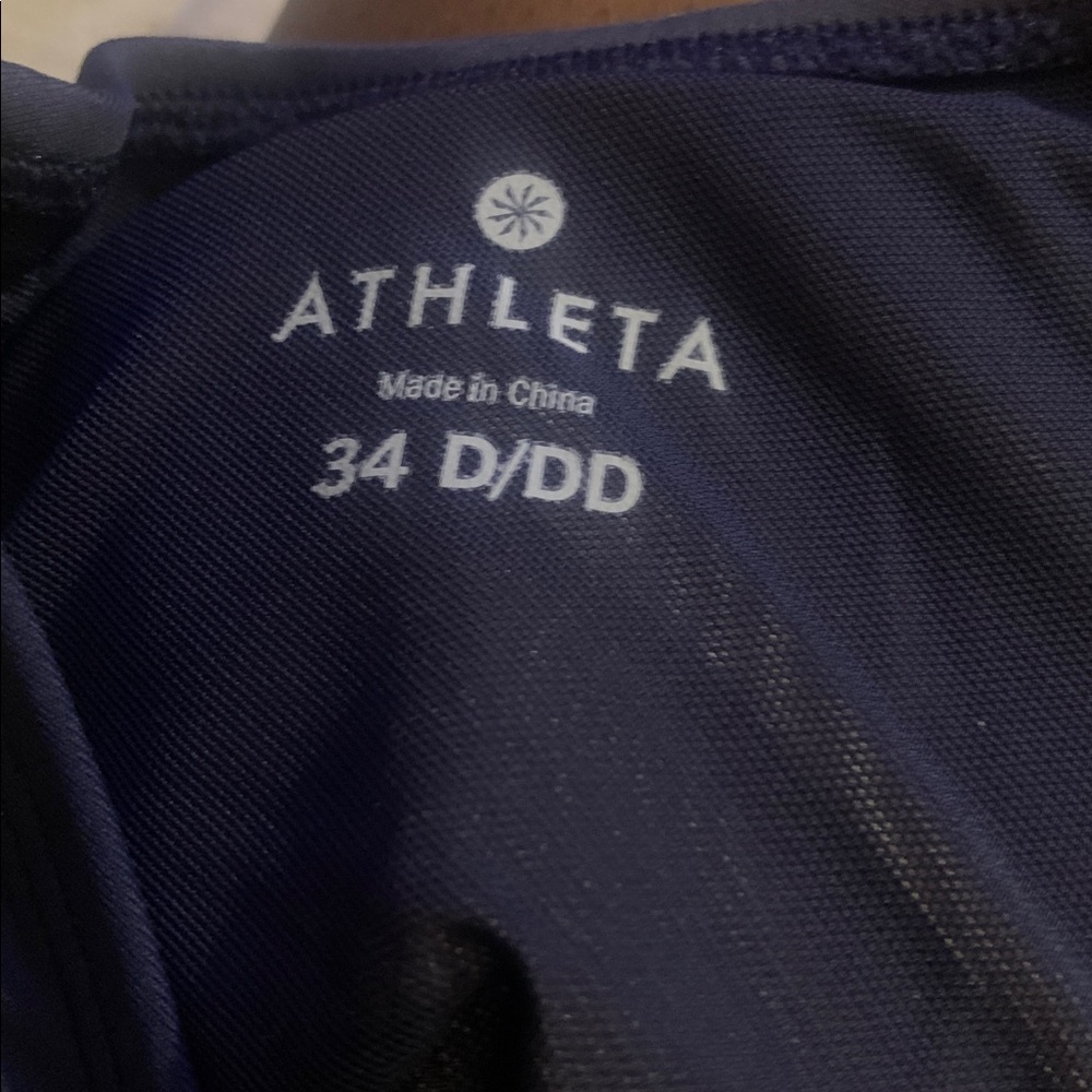 NWT Athleta Navy Quick Dri Smocked Bikini Swim Top size 34D/DD - Picture 7 of 8